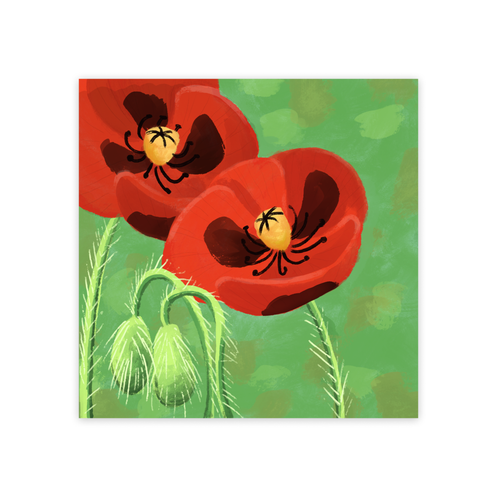 Bold Crimson Poppies Preview