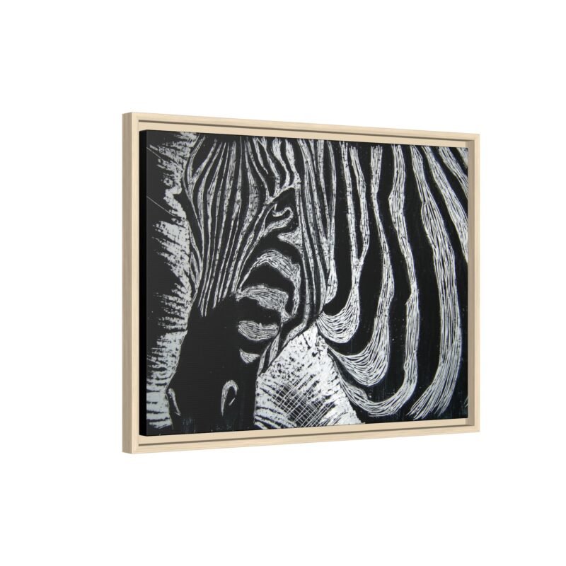 Zebra Stripe Matte Framed Canvas Wall Art — Monochrome Animal Print - Image 46
