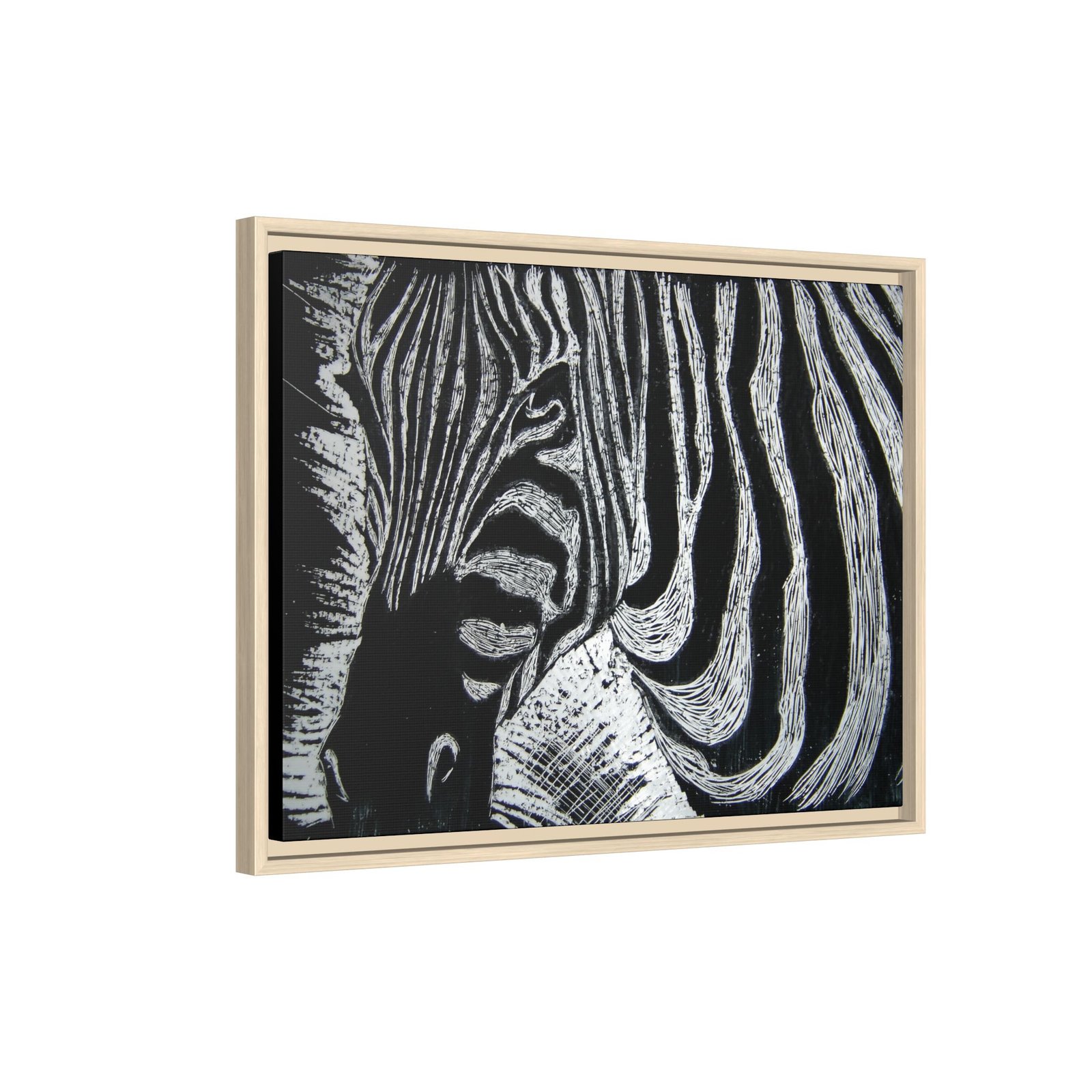 Zebra Stripe Matte Framed Canvas Wall Art — Monochrome Animal Print - Image 46
