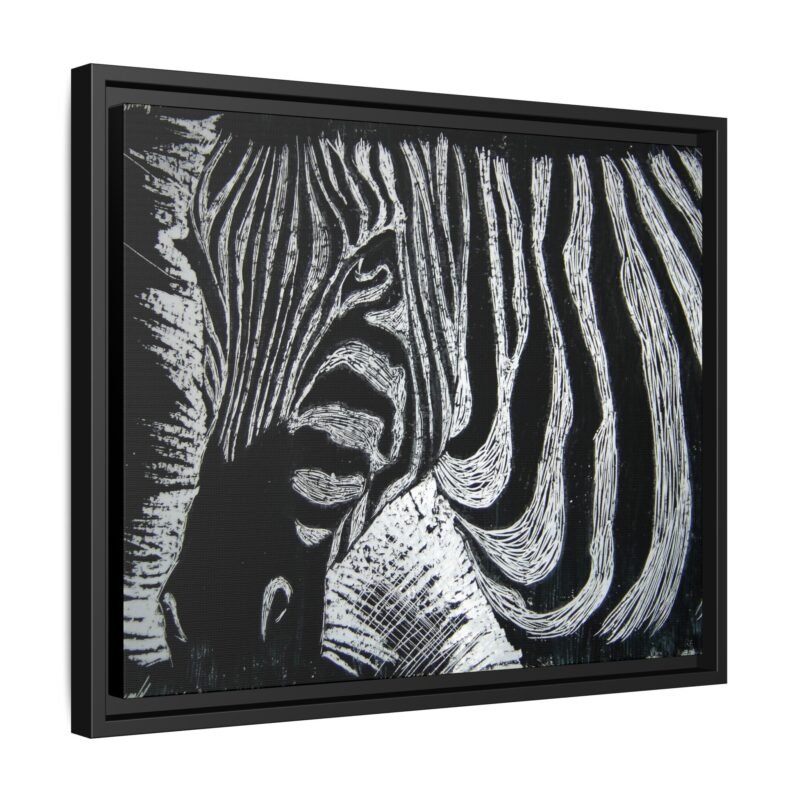 Zebra Stripe Matte Framed Canvas Wall Art — Monochrome Animal Print - Image 10