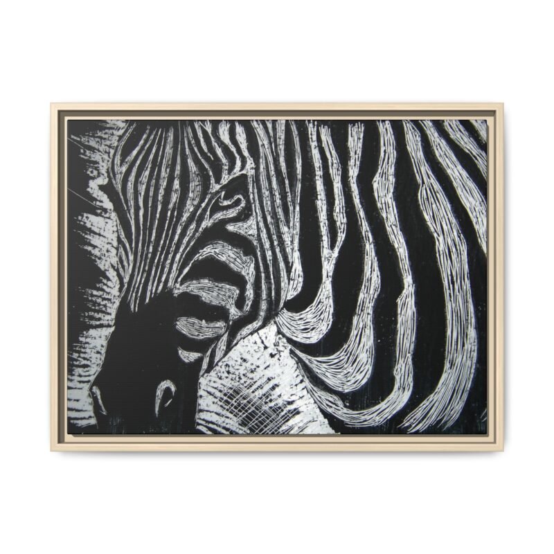Zebra Stripe Matte Framed Canvas Wall Art — Monochrome Animal Print - Image 45
