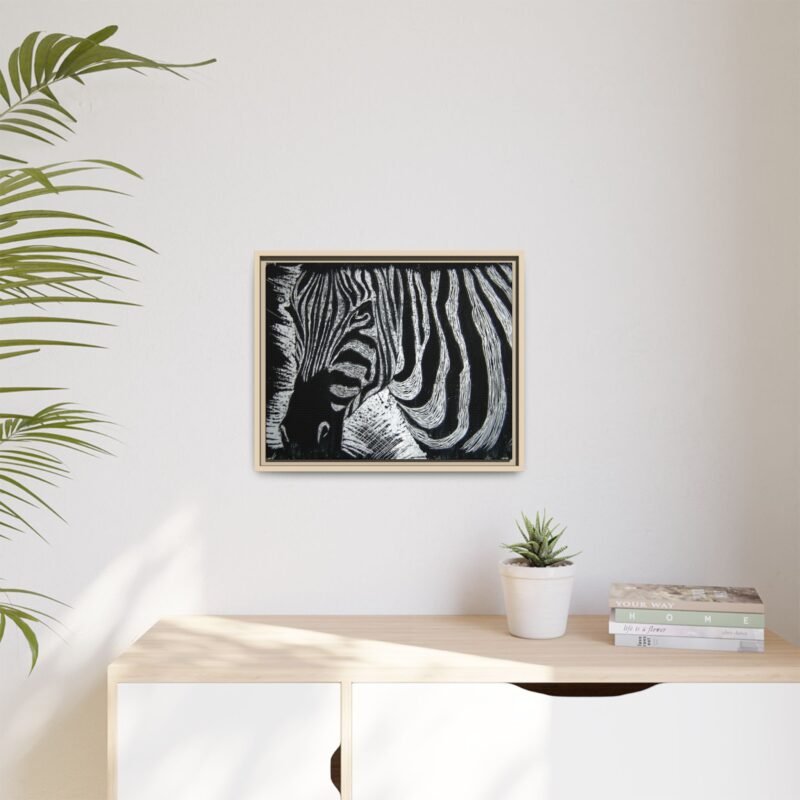 Zebra Stripe Matte Framed Canvas Wall Art — Monochrome Animal Print - Image 43