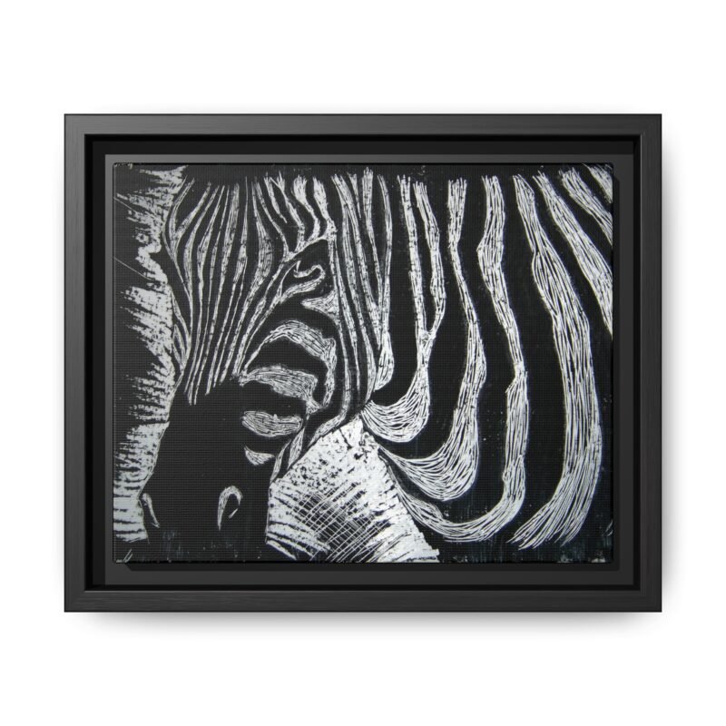 Zebra Stripe Matte Framed Canvas Wall Art — Monochrome Animal Print - Image 25