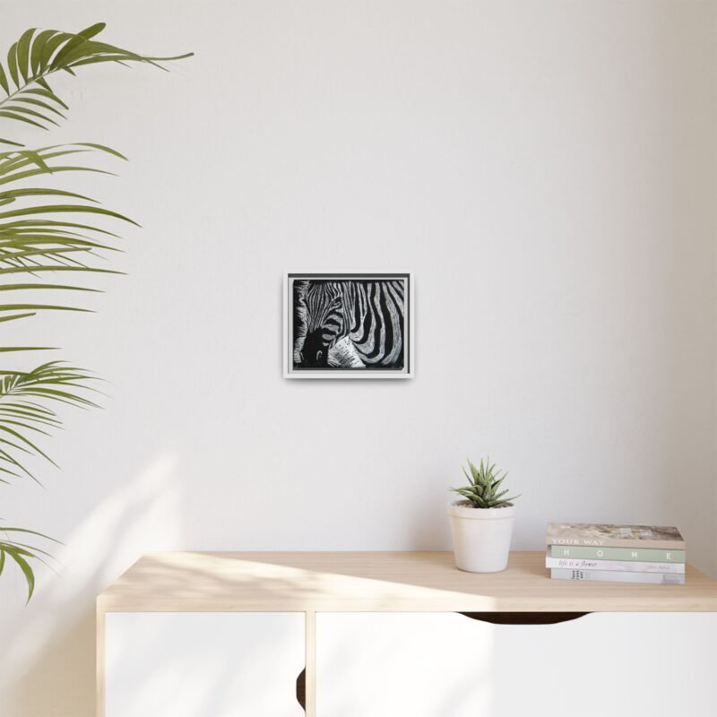Zebra Stripe Matte Framed Canvas Wall Art — Monochrome Animal Print - Image 31