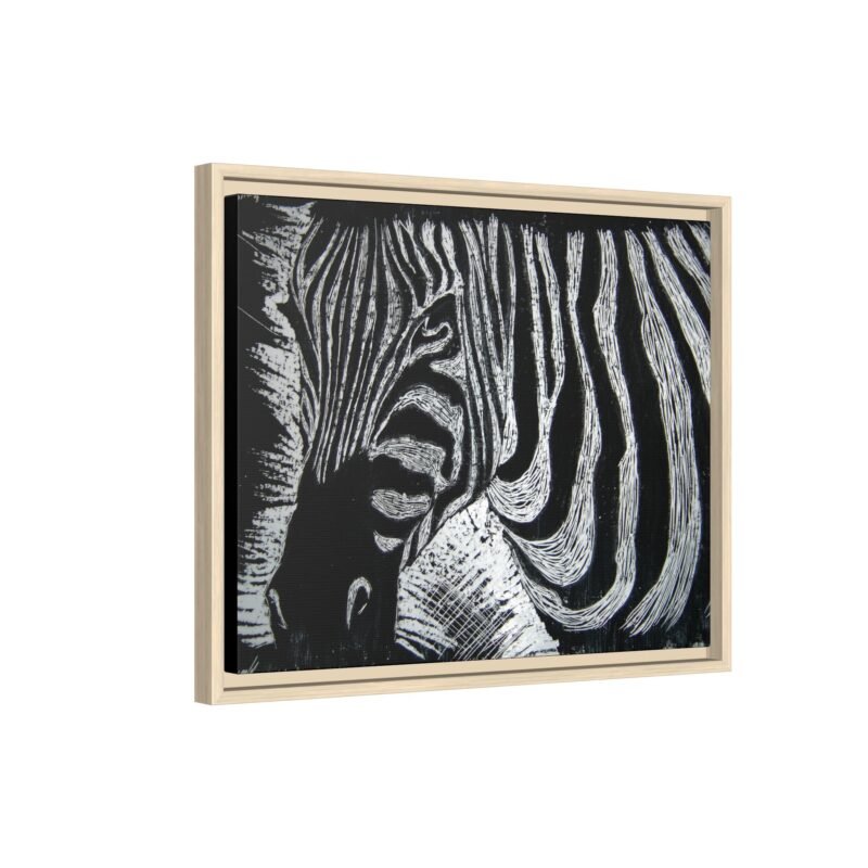 Zebra Stripe Matte Framed Canvas Wall Art — Monochrome Animal Print - Image 42