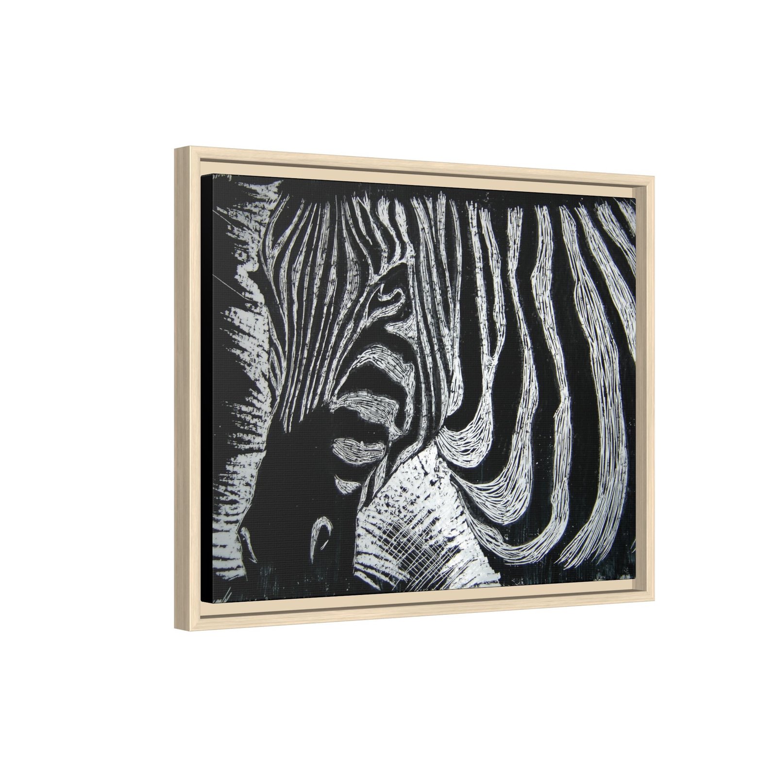 Zebra Stripe Matte Framed Canvas Wall Art — Monochrome Animal Print - Image 42