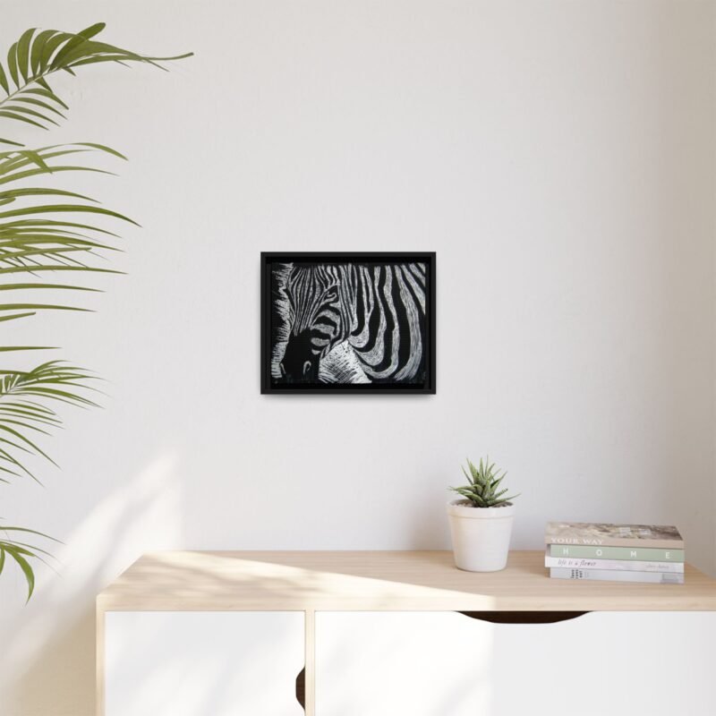Zebra Stripe Matte Framed Canvas Wall Art — Monochrome Animal Print - Image 7