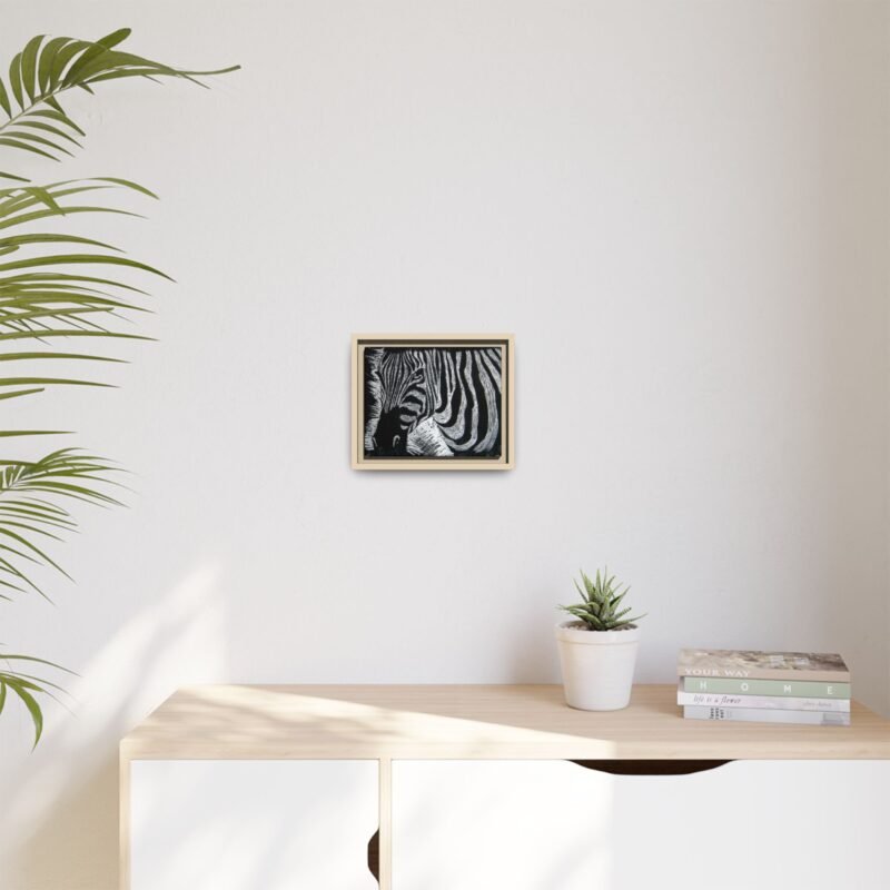 Zebra Stripe Matte Framed Canvas Wall Art — Monochrome Animal Print - Image 35