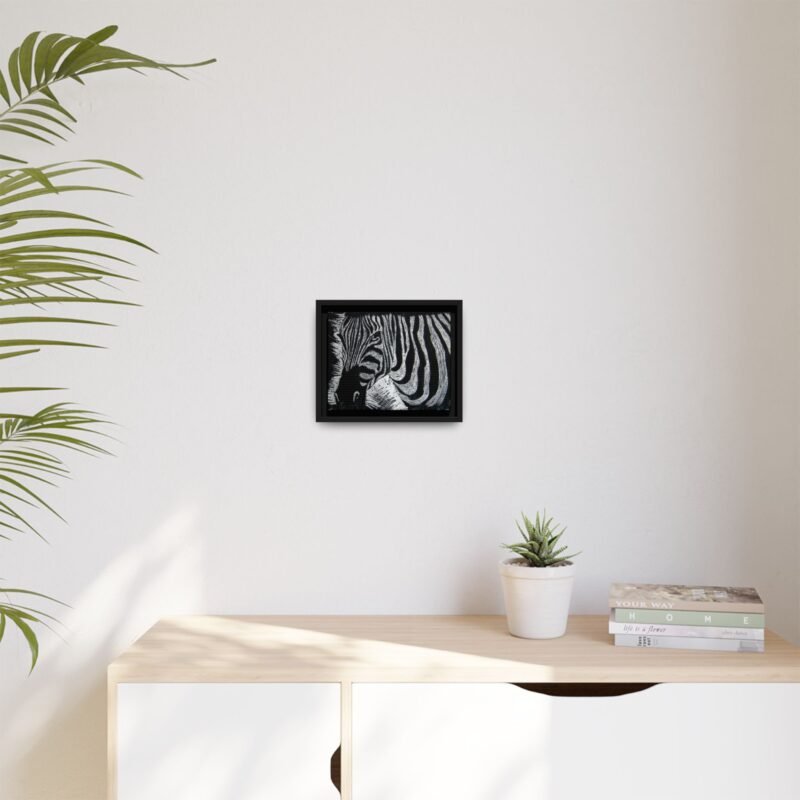 Zebra Stripe Matte Framed Canvas Wall Art — Monochrome Animal Print - Image 27