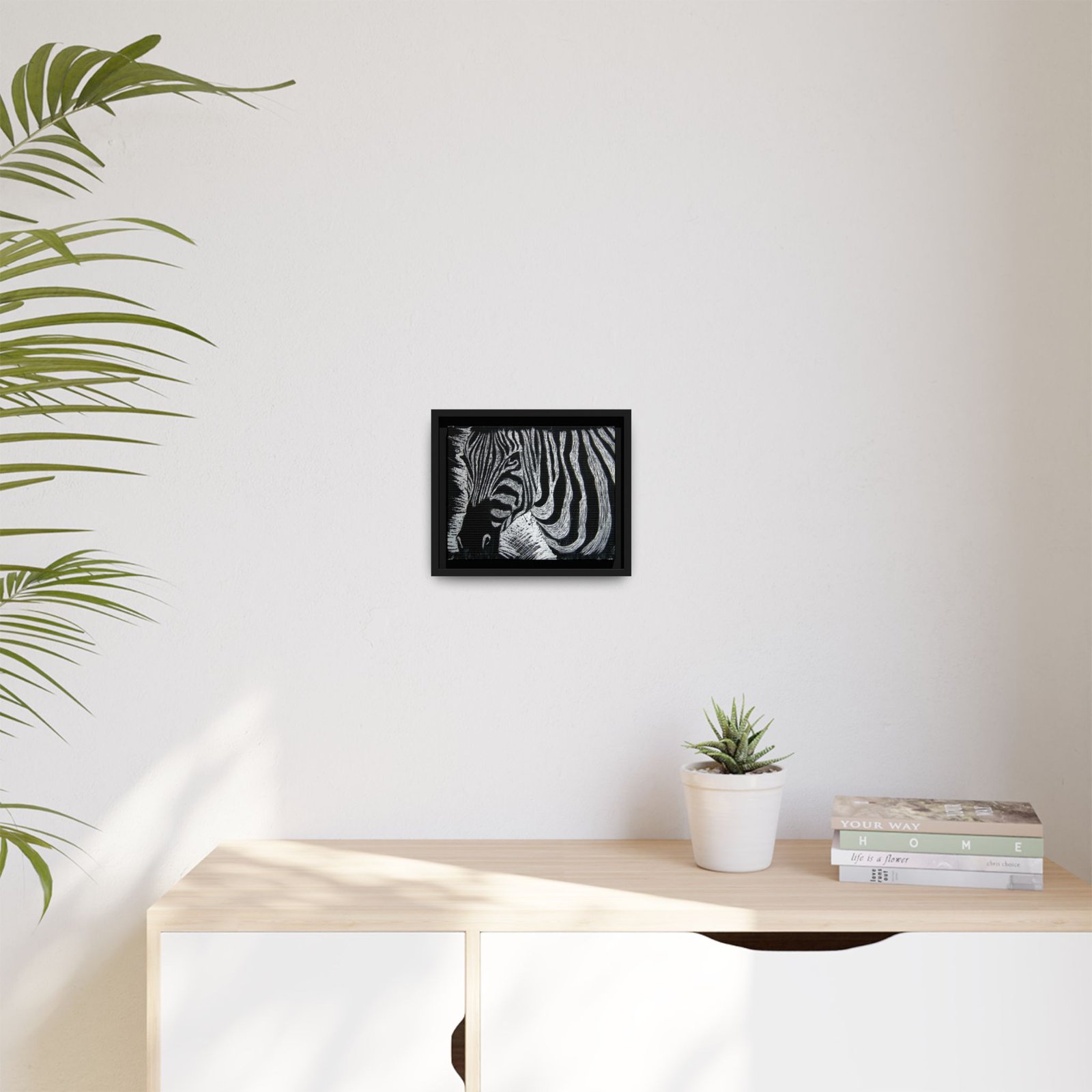 Zebra Stripe Matte Framed Canvas Wall Art — Monochrome Animal Print - Image 27