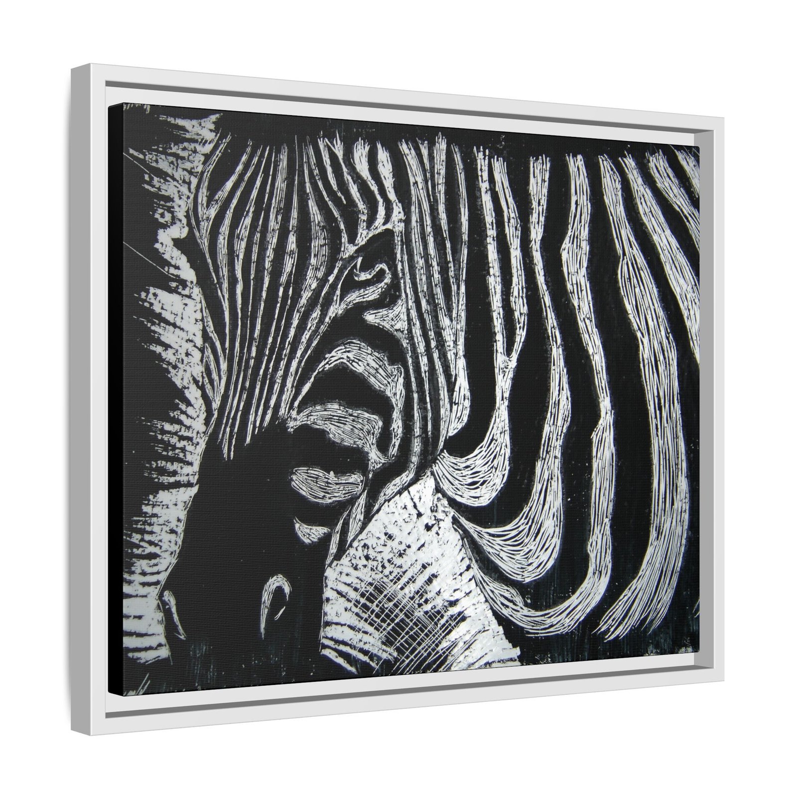 Zebra Stripe Matte Framed Canvas Wall Art — Monochrome Animal Print - Image 22