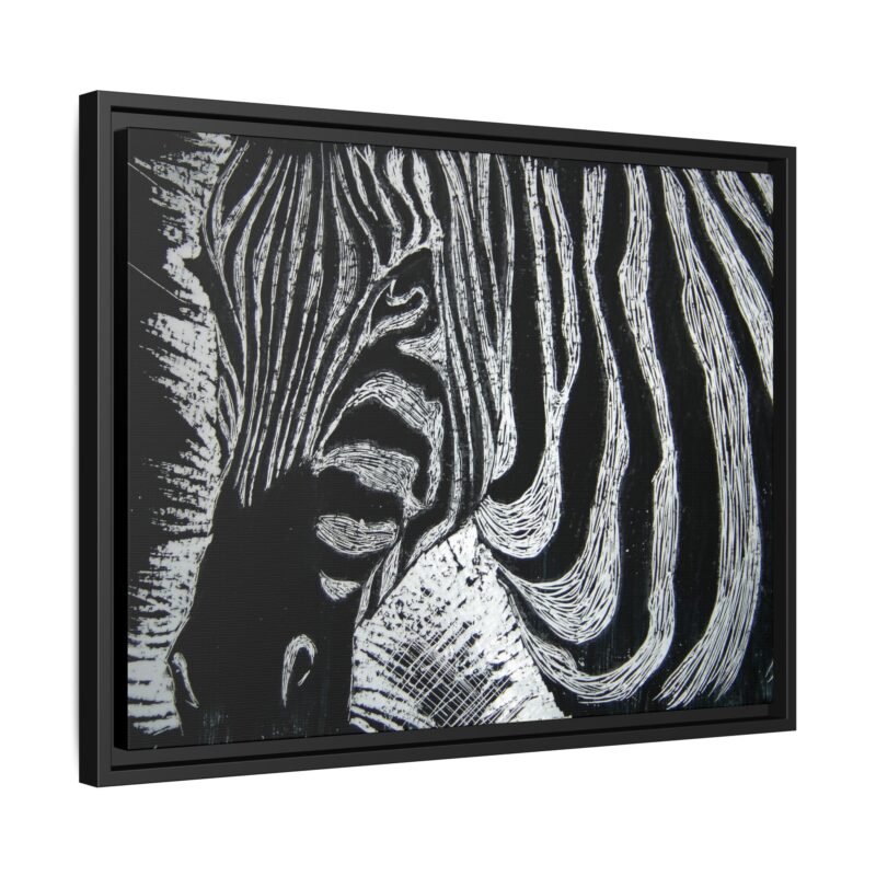Zebra Stripe Matte Framed Canvas Wall Art — Monochrome Animal Print - Image 14