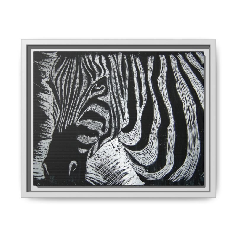 Zebra Stripe Matte Framed Canvas Wall Art — Monochrome Animal Print - Image 17