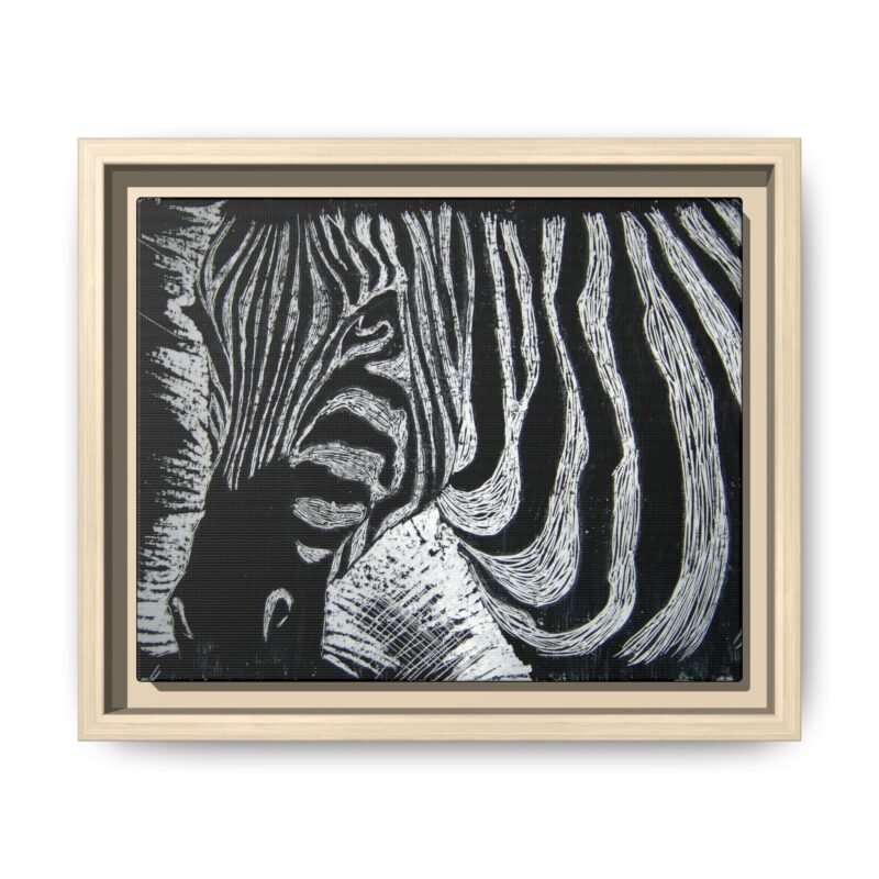 Zebra Stripe Matte Framed Canvas Wall Art — Monochrome Animal Print - Image 33