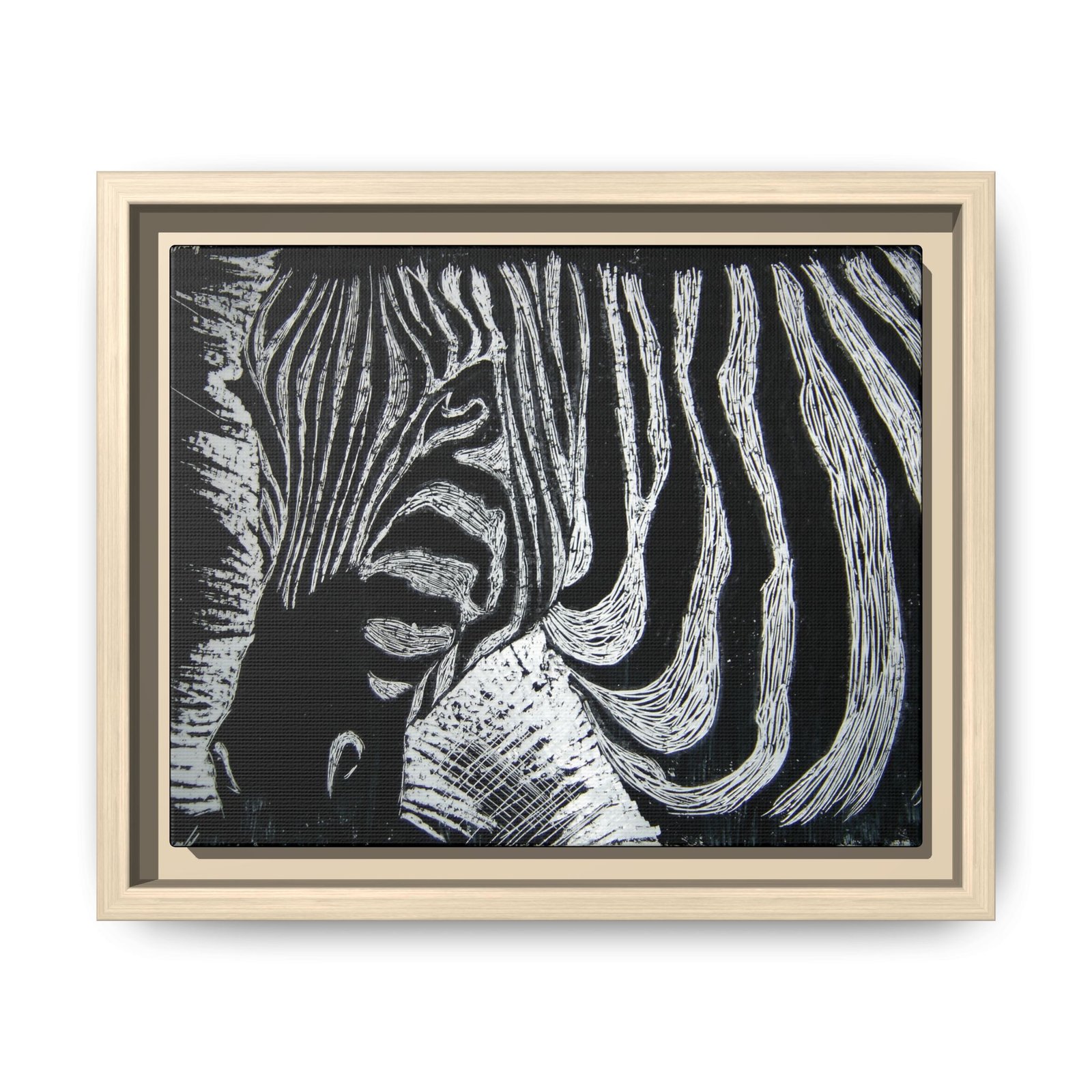 Zebra Stripe Matte Framed Canvas Wall Art — Monochrome Animal Print - Image 33