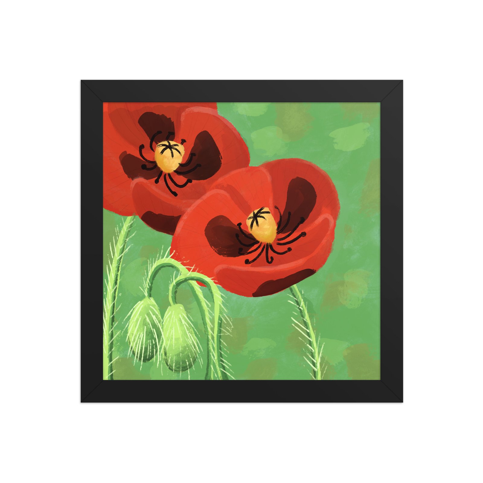 Framed bold crimson poppies poster - Image 4