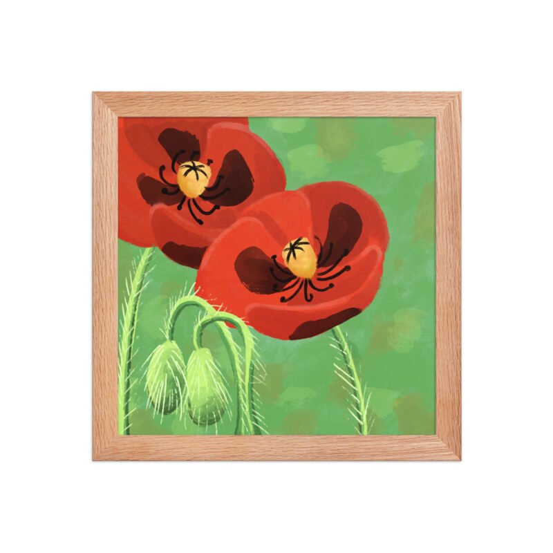 Framed bold crimson poppies poster - Image 5
