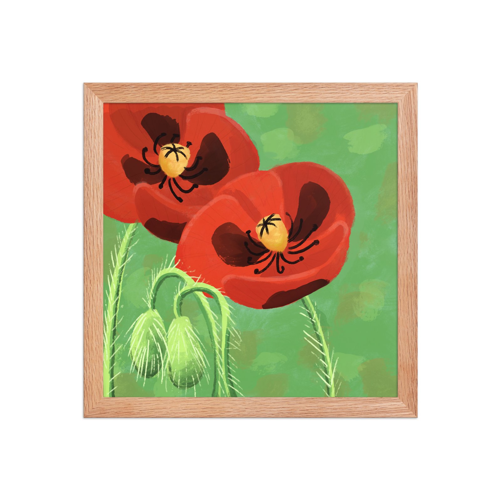 Framed bold crimson poppies poster - Image 8