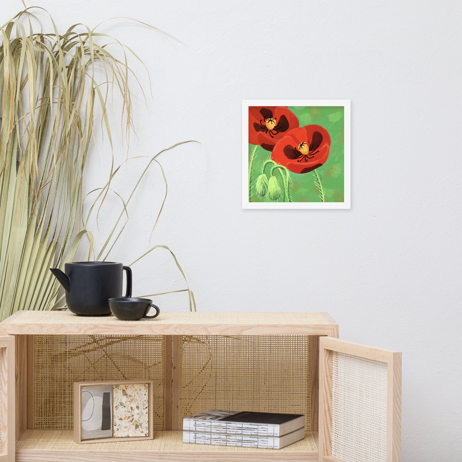 Framed bold crimson poppies poster - Image 12