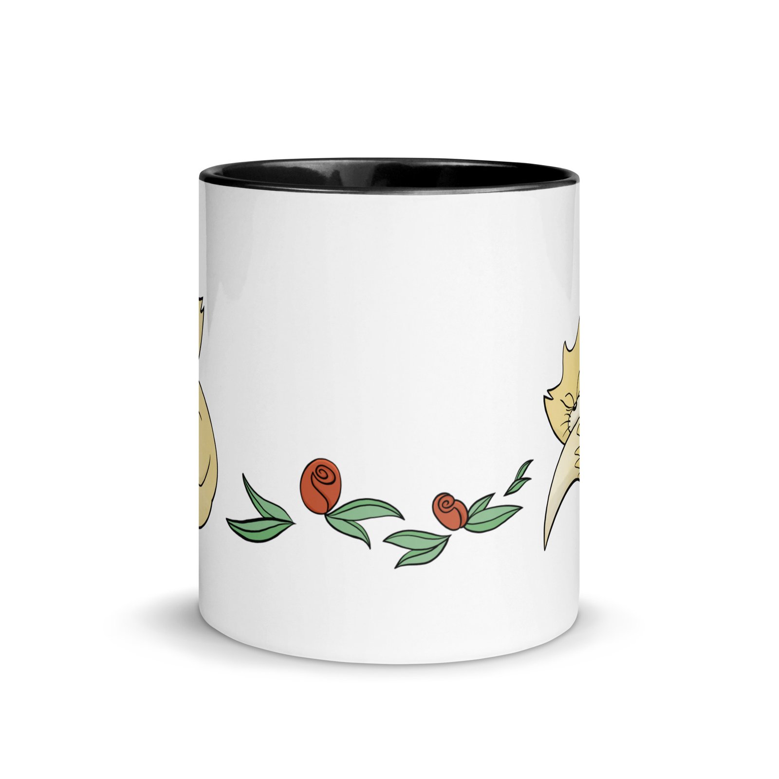 Sitting and Sleeping Cat Accent Color Mug - Image 2