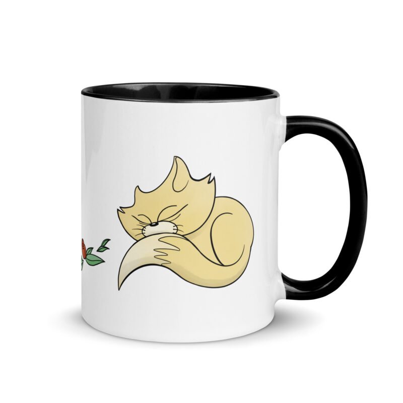Sitting and Sleeping Cat Accent Color Mug - Image 3