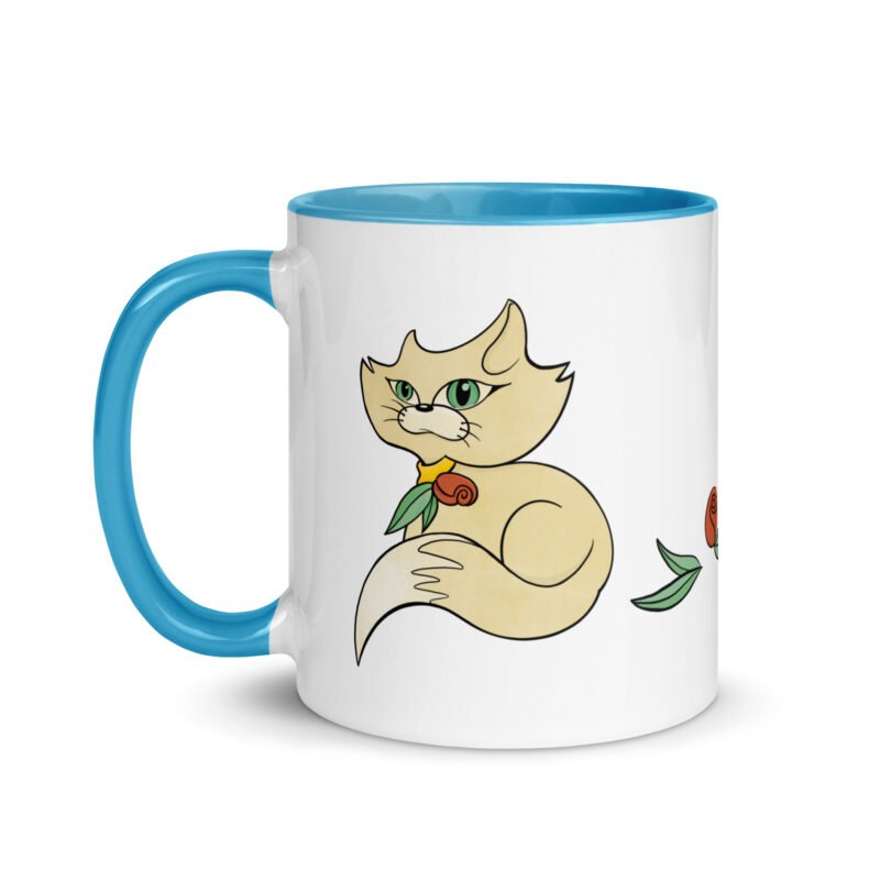 Sitting and Sleeping Cat Accent Color Mug - Image 4