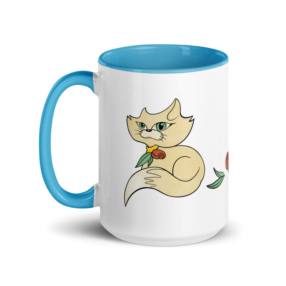 Sitting and Sleeping Cat Accent Color Mug