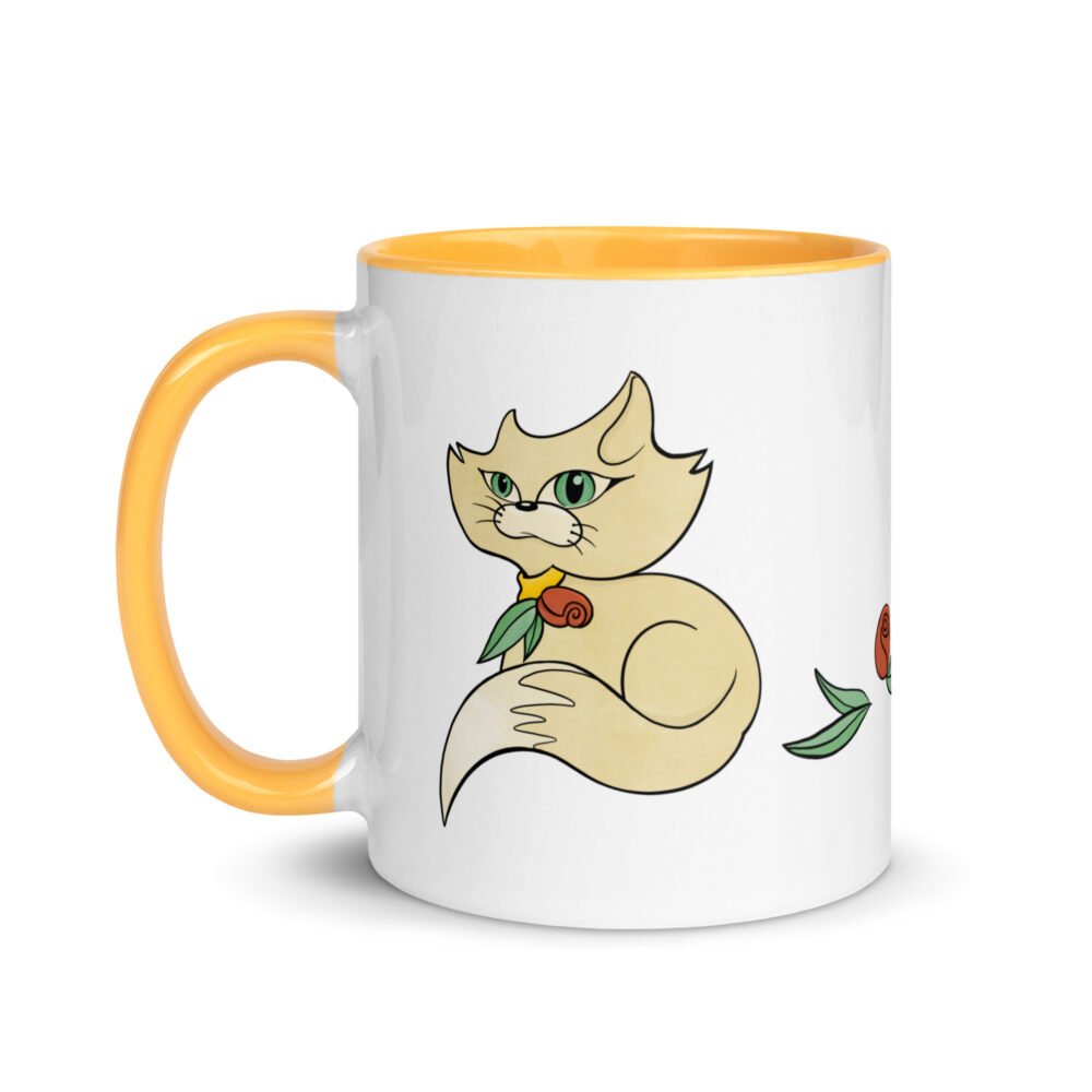 Sitting and Sleeping Cat Accent Color Mug