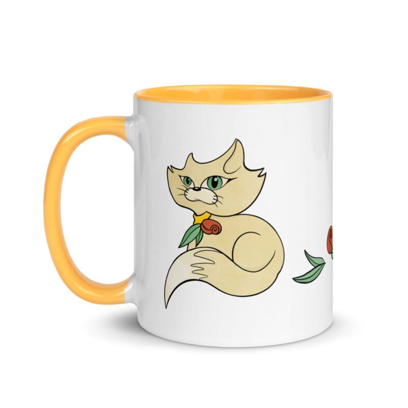 Sitting and Sleeping Cat Accent Color Mug - Image 6
