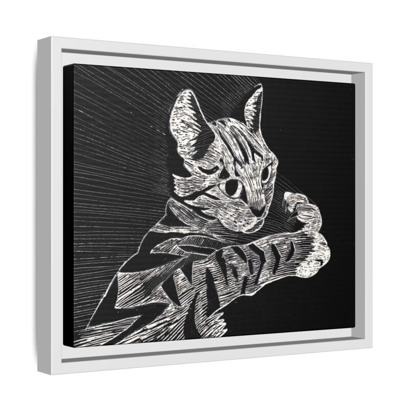 Framed Etched Cat Art Print | Matte Canvas Wall Decor - Image 15