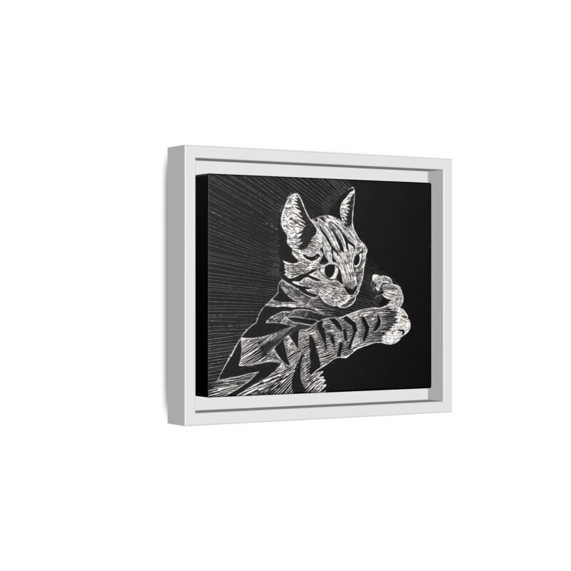 Framed Etched Cat Art Print | Matte Canvas Wall Decor - Image 27