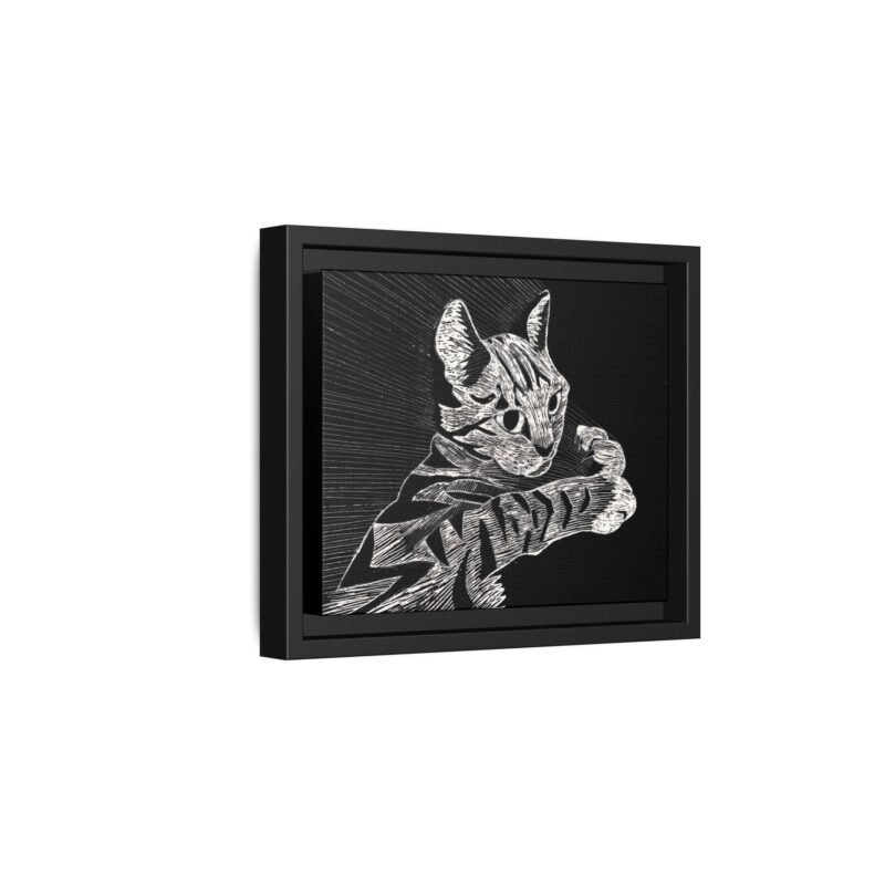 Framed Etched Cat Art Print | Matte Canvas Wall Decor - Image 25
