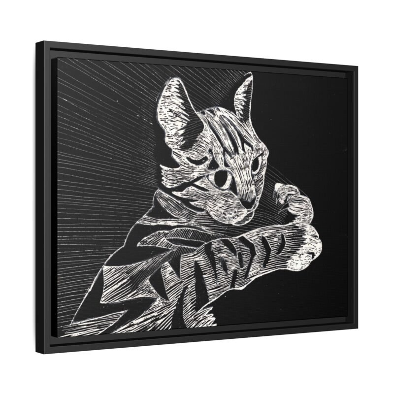 Framed Etched Cat Art Print | Matte Canvas Wall Decor - Image 19